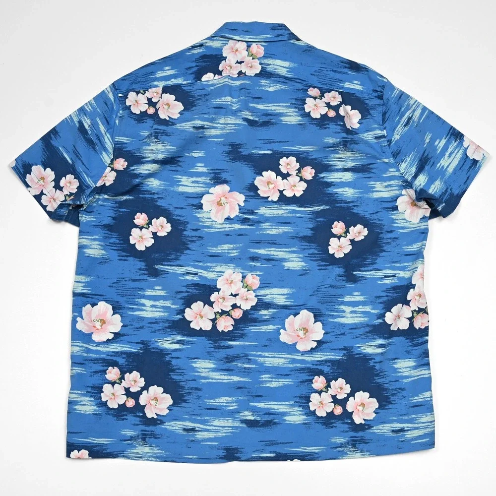 J Crew Mens Floral Short Sleeve Flex Performance‎ Stretch XL Button Up Shirt EUC